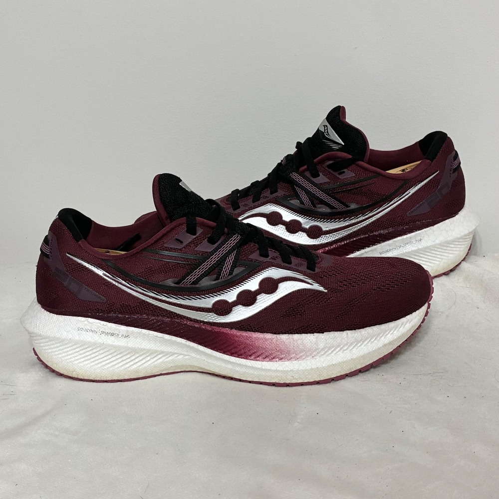 Saucony Triumph 20 Womens Running Shoes Deep Plum Silver S10759-21 Size 10